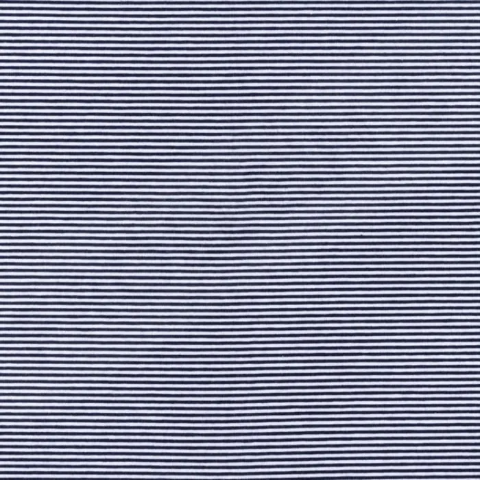 Cotton Jersey - Mini Stripes - Dark Blue-White