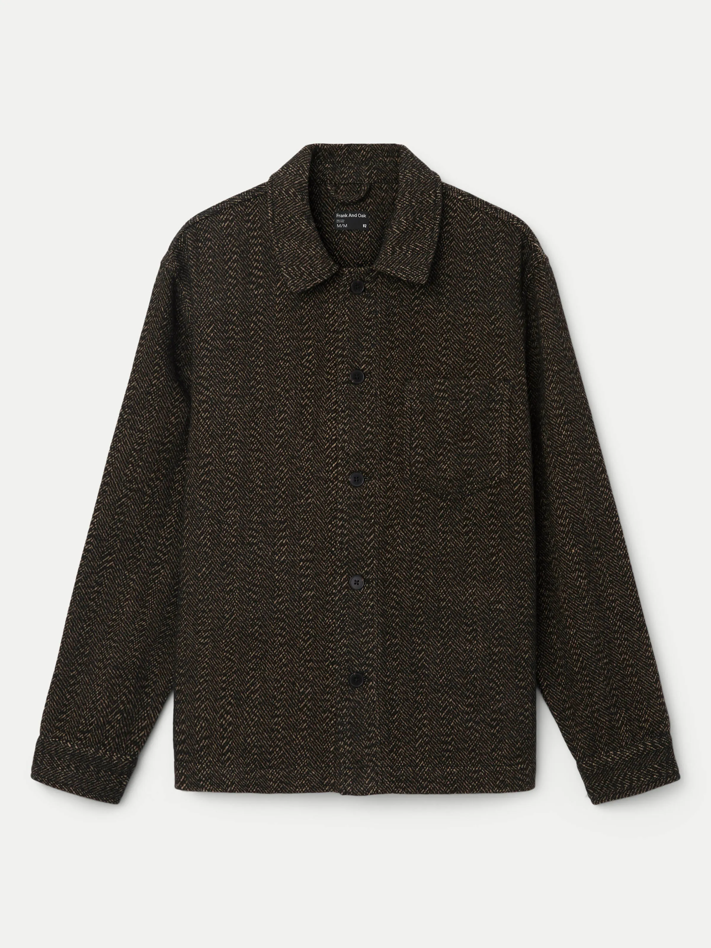The Herringbone Overshirt in Brown Heather